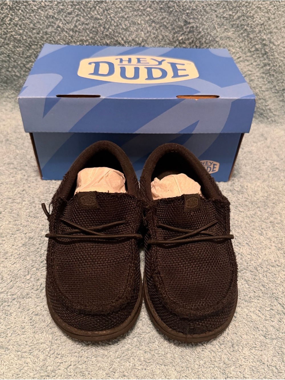 Hey Dude Wally Toddler Funk Mono Black Children’s Shoes Unisex C10 With Box